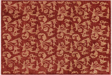 handmade Transitional Kafkaz Chobi Ziegler Red Tan Hand Knotted RECTANGLE 100% WOOL area rug 9 x 11